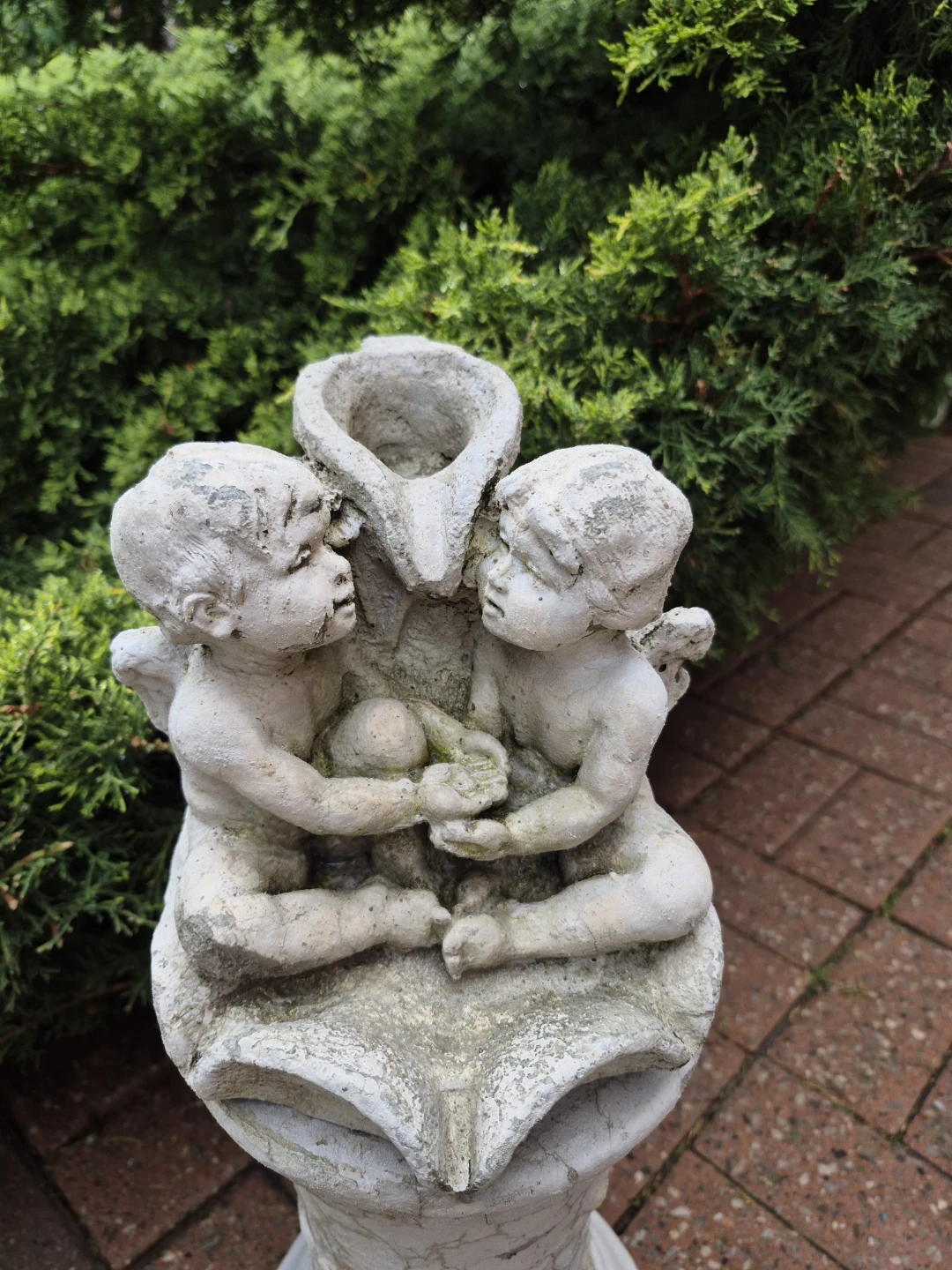 Cherub Angel Garden Statue Pedestal - photo 2