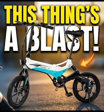 White and Blue EB-7 Folding Electric Bike - photo 4