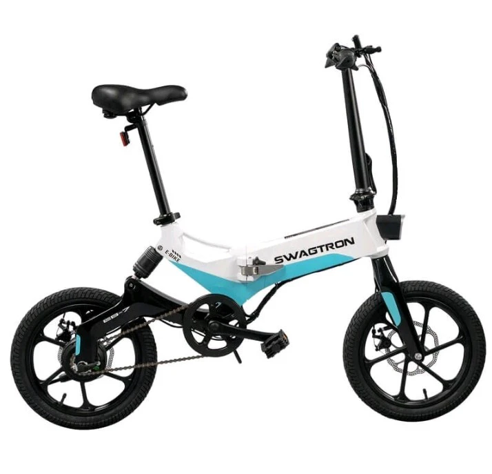 White and Blue EB-7 Folding Electric Bike - photo 5