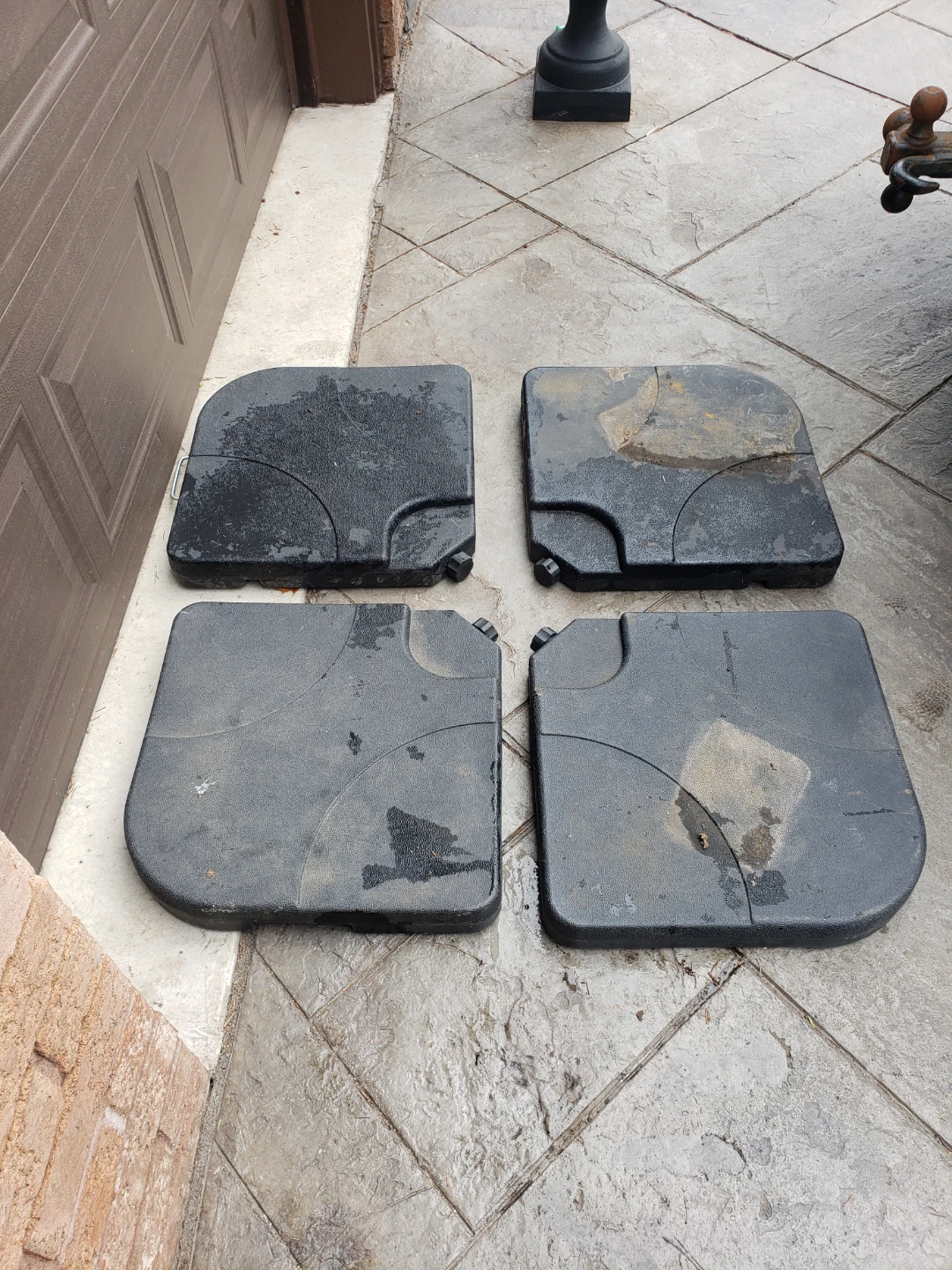 Set of 4 Black Patio Umbrella Base Weights