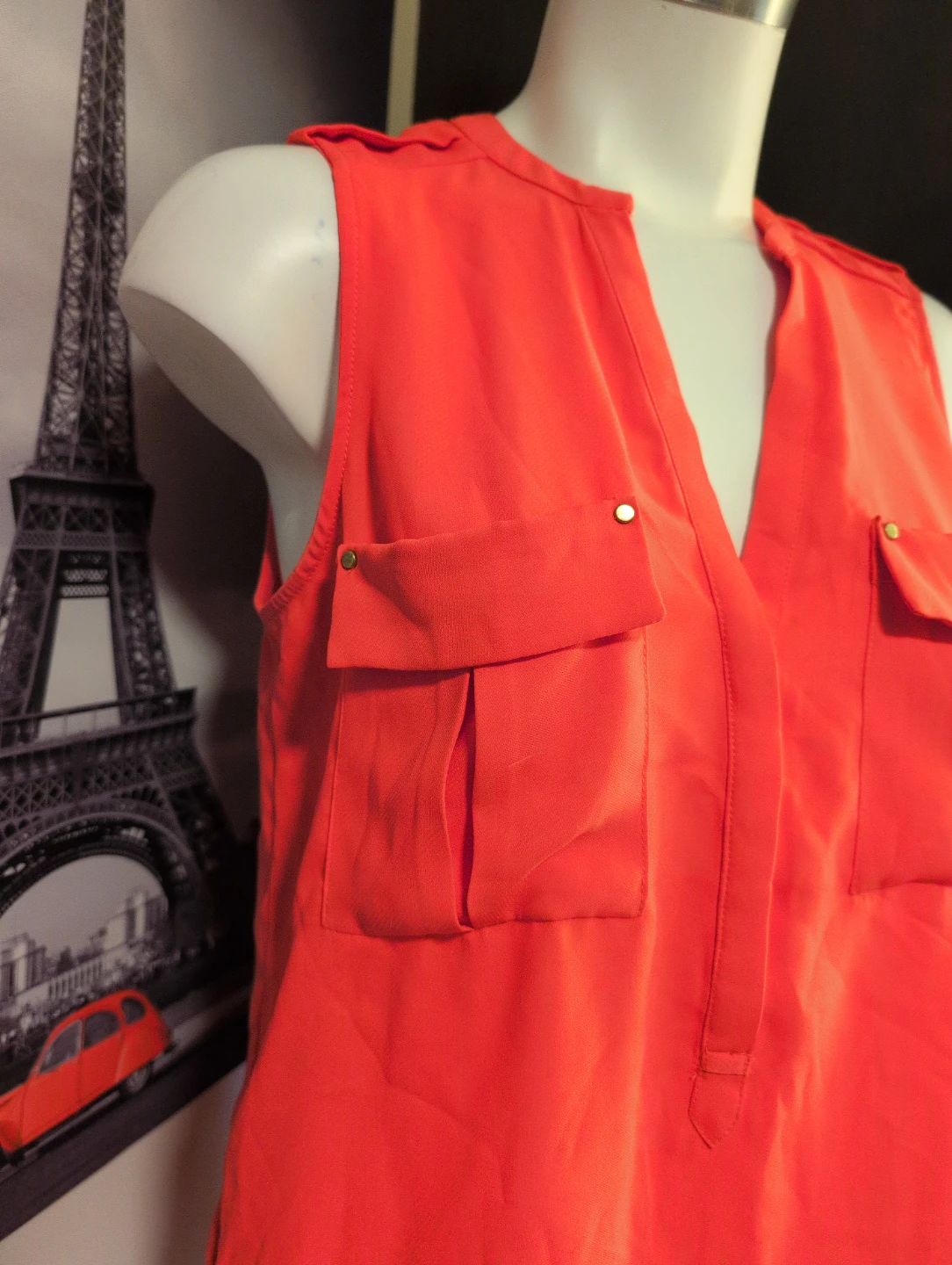 Dynamite sleeveless v-neck top - orange - P/S - photo 2