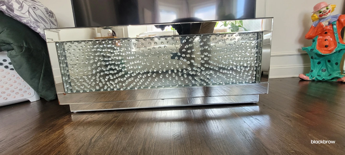 Mirrored Storage Bench with Crystal Accents - photo 2