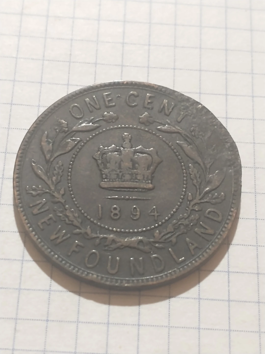 Lovely 1894 Newfoundland large cent (damaged) - photo 2