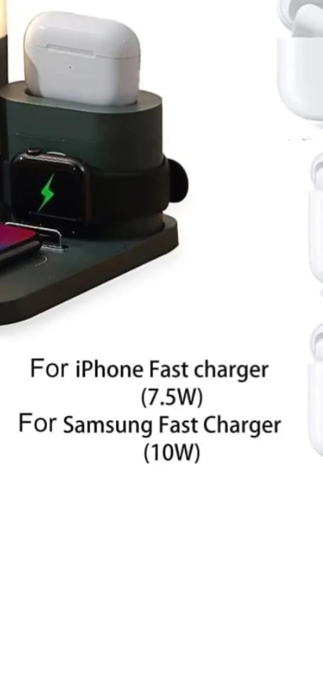 Multi-Function Wireless Charger with Lamp and Clock - photo 4