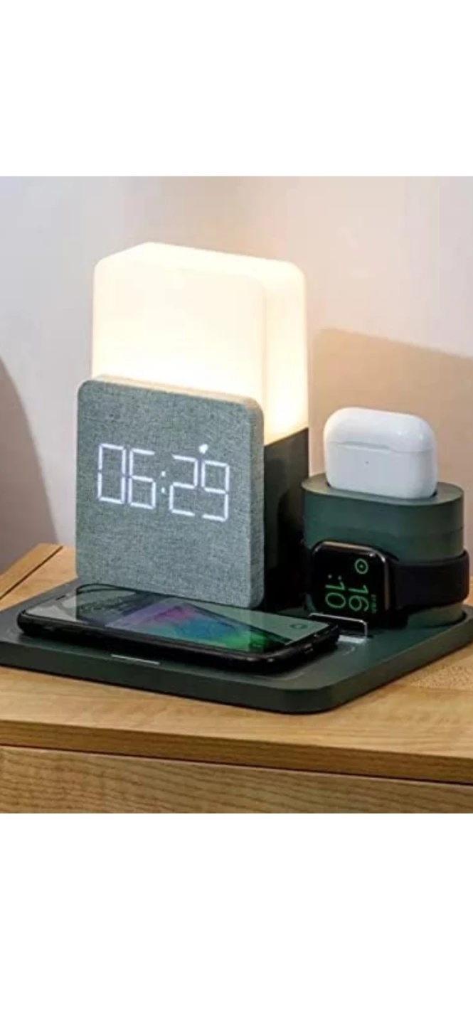 Multi-Function Wireless Charger with Lamp and Clock - photo 5