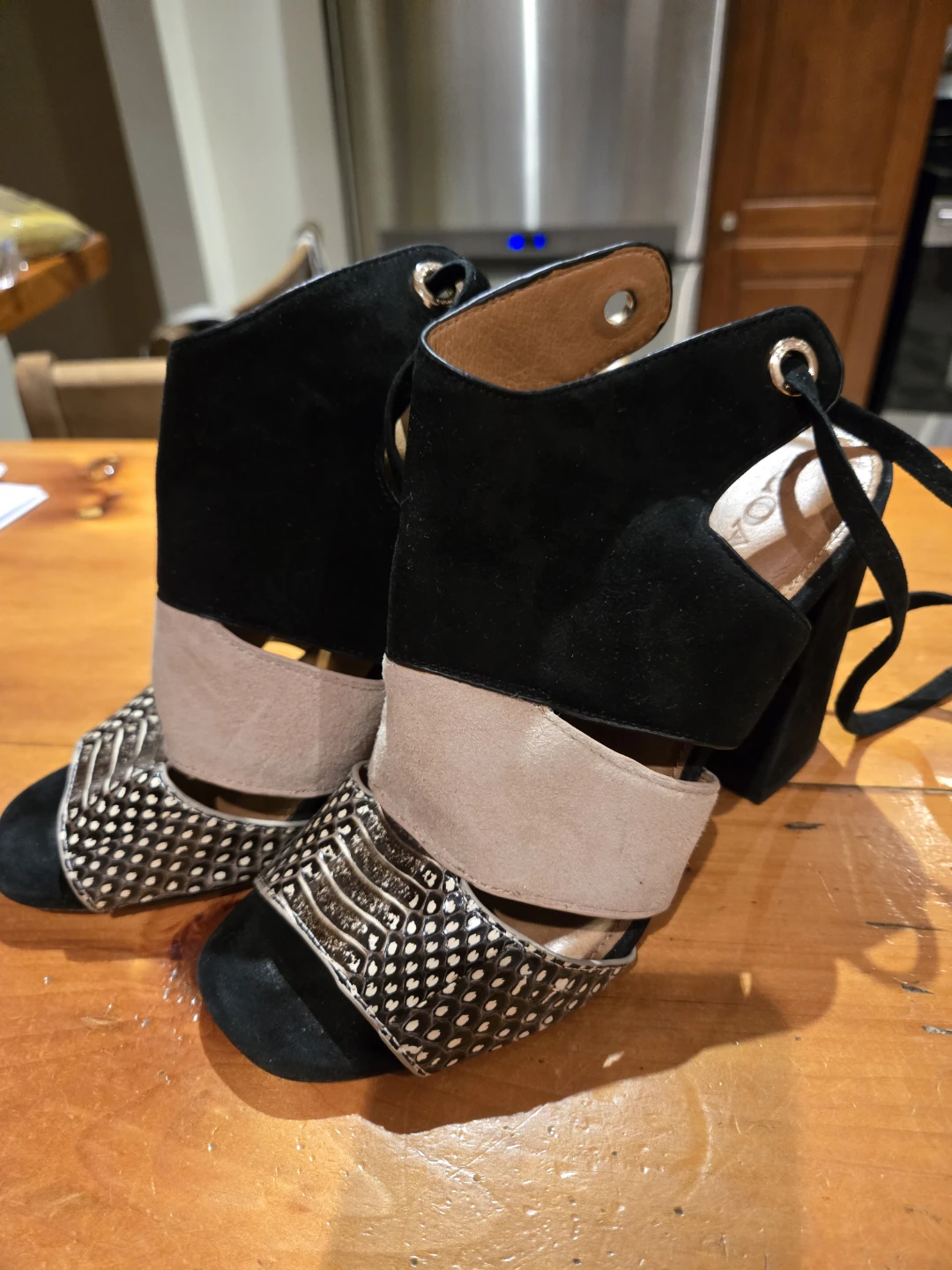 Coach Black Suede Lace-Up Heels - photo 2