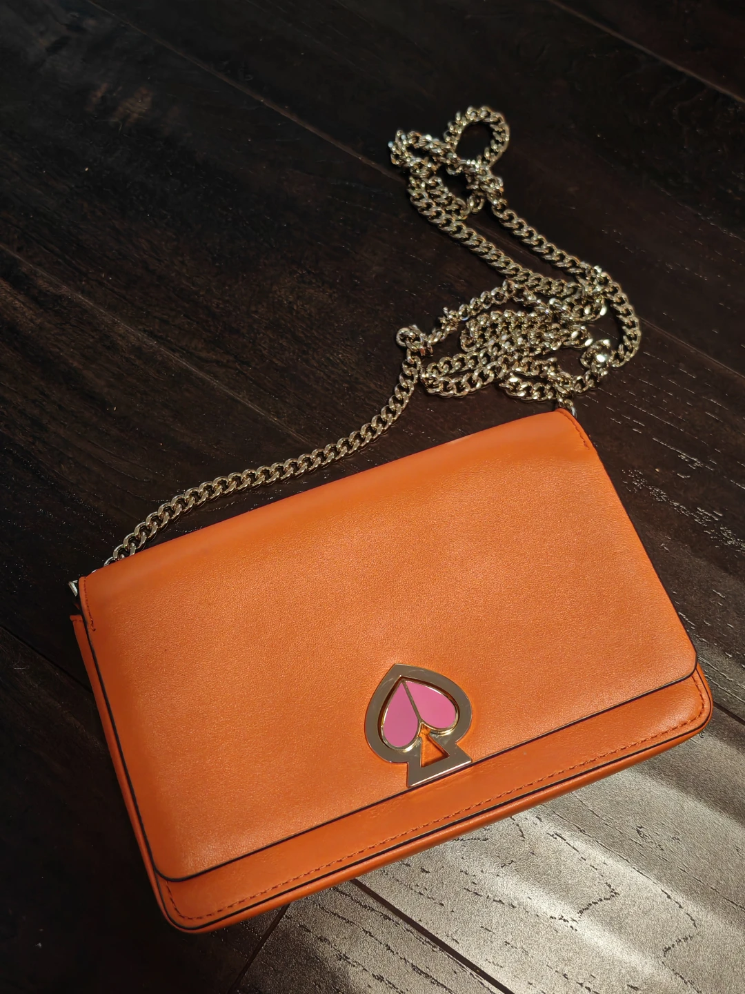 Kate Spade Orange Leather Wallet Crossbody Bag