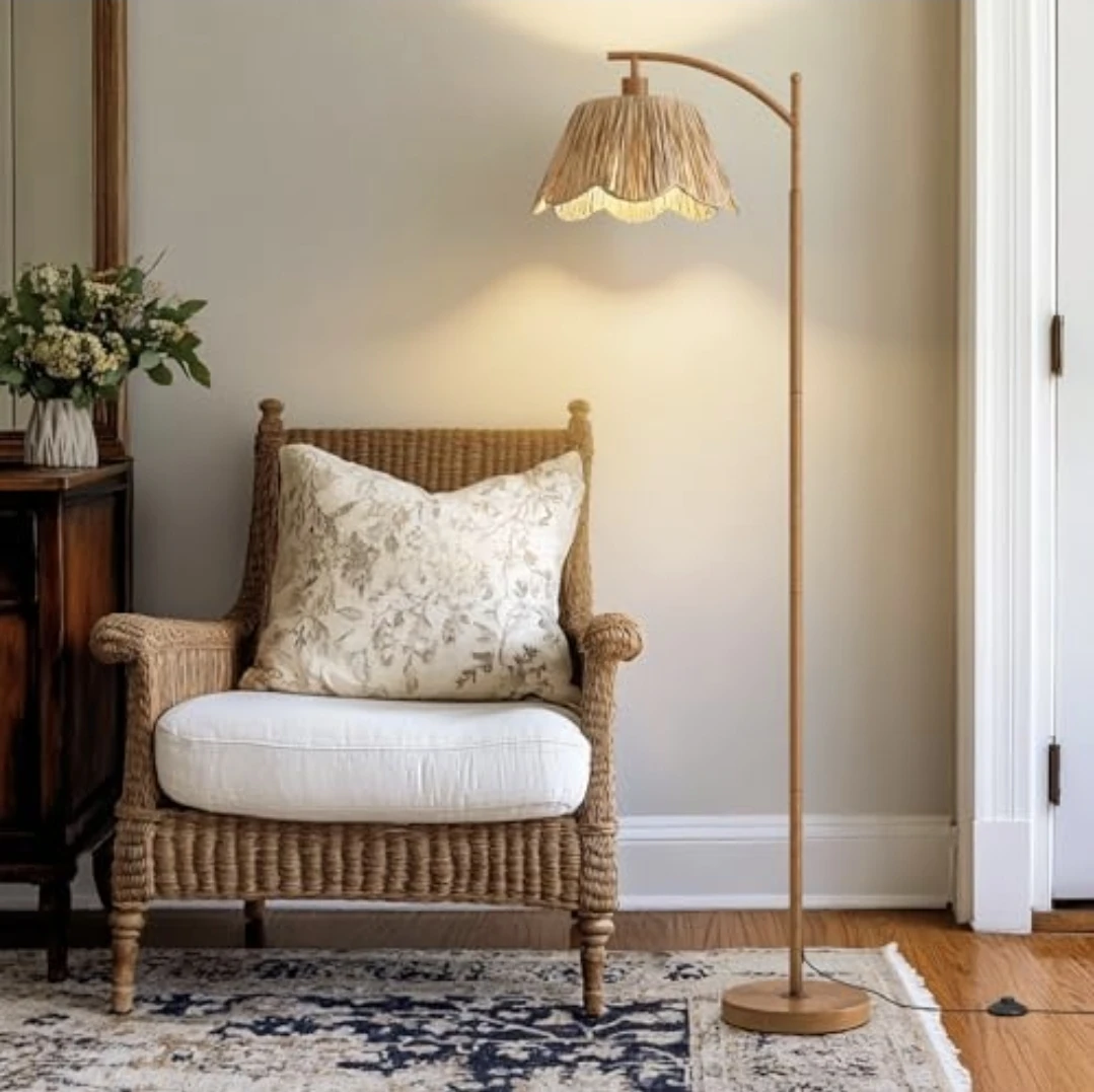 Beautiful Rattan Floor Lamp / Boho Floor Lamp - photo 5