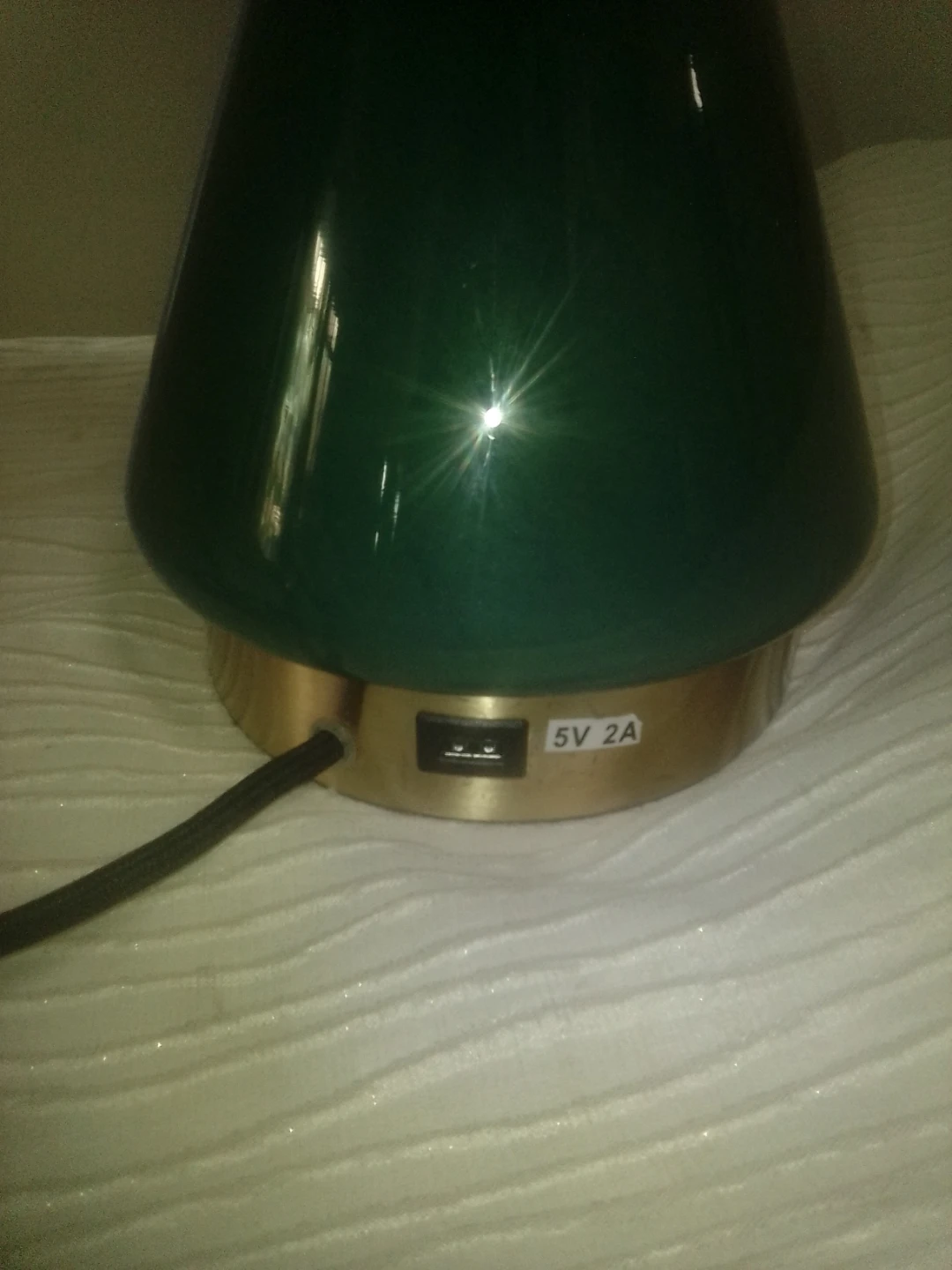 Green Ceramic Table Lamp with USB Port - photo 3
