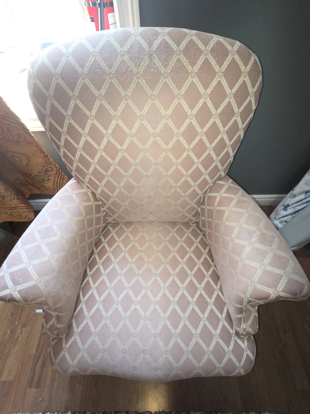 Pink Diamond Pattern Accent Chair - photo 2