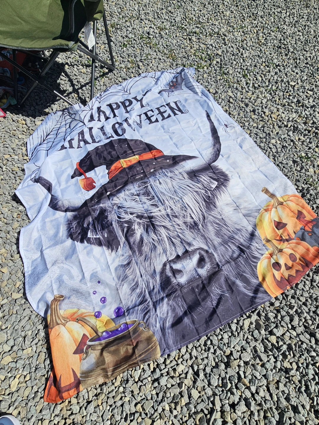 Happy Halloween Highland Cow Throw Blanket