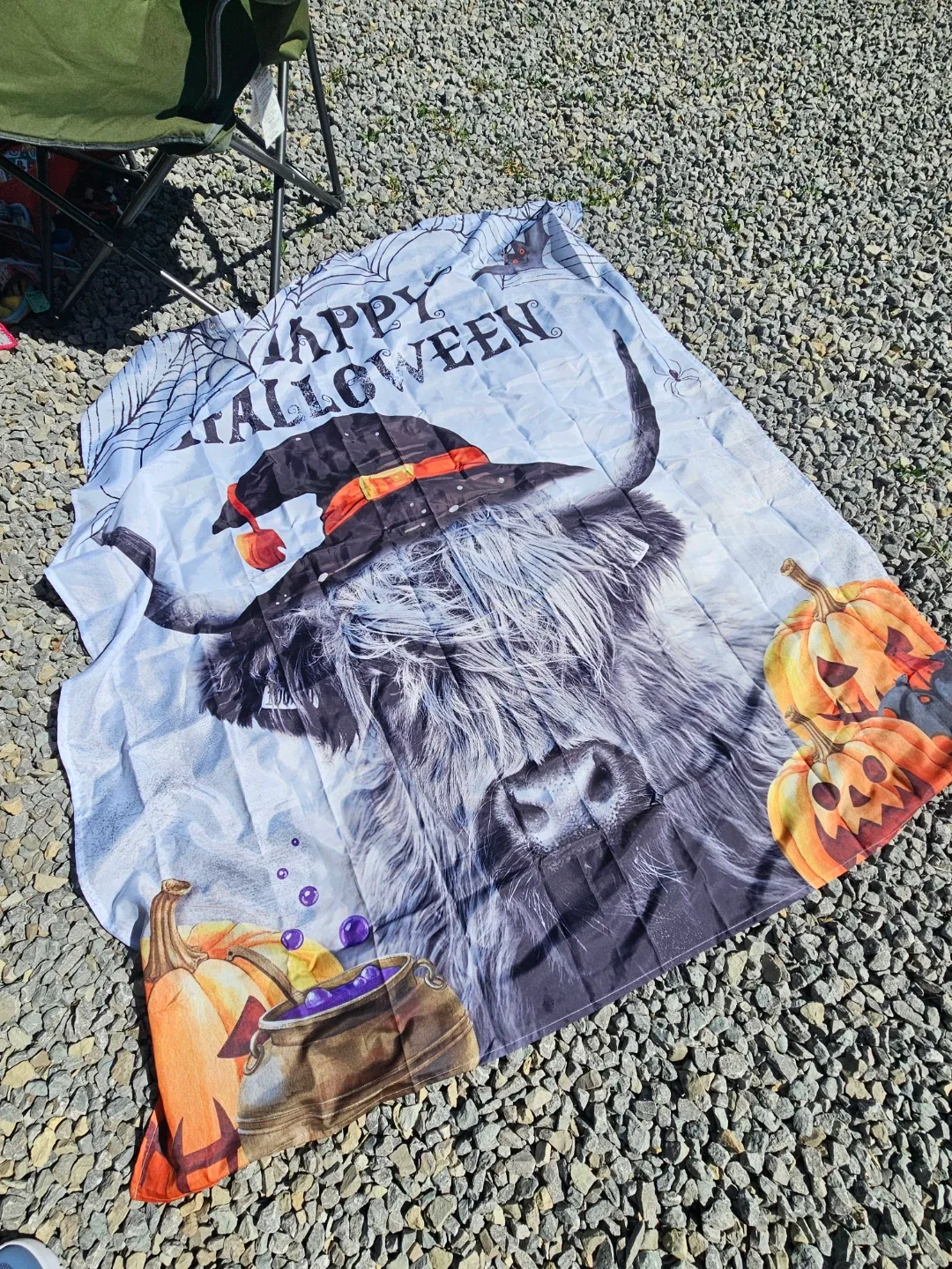 Happy Halloween Highland Cow Throw Blanket
