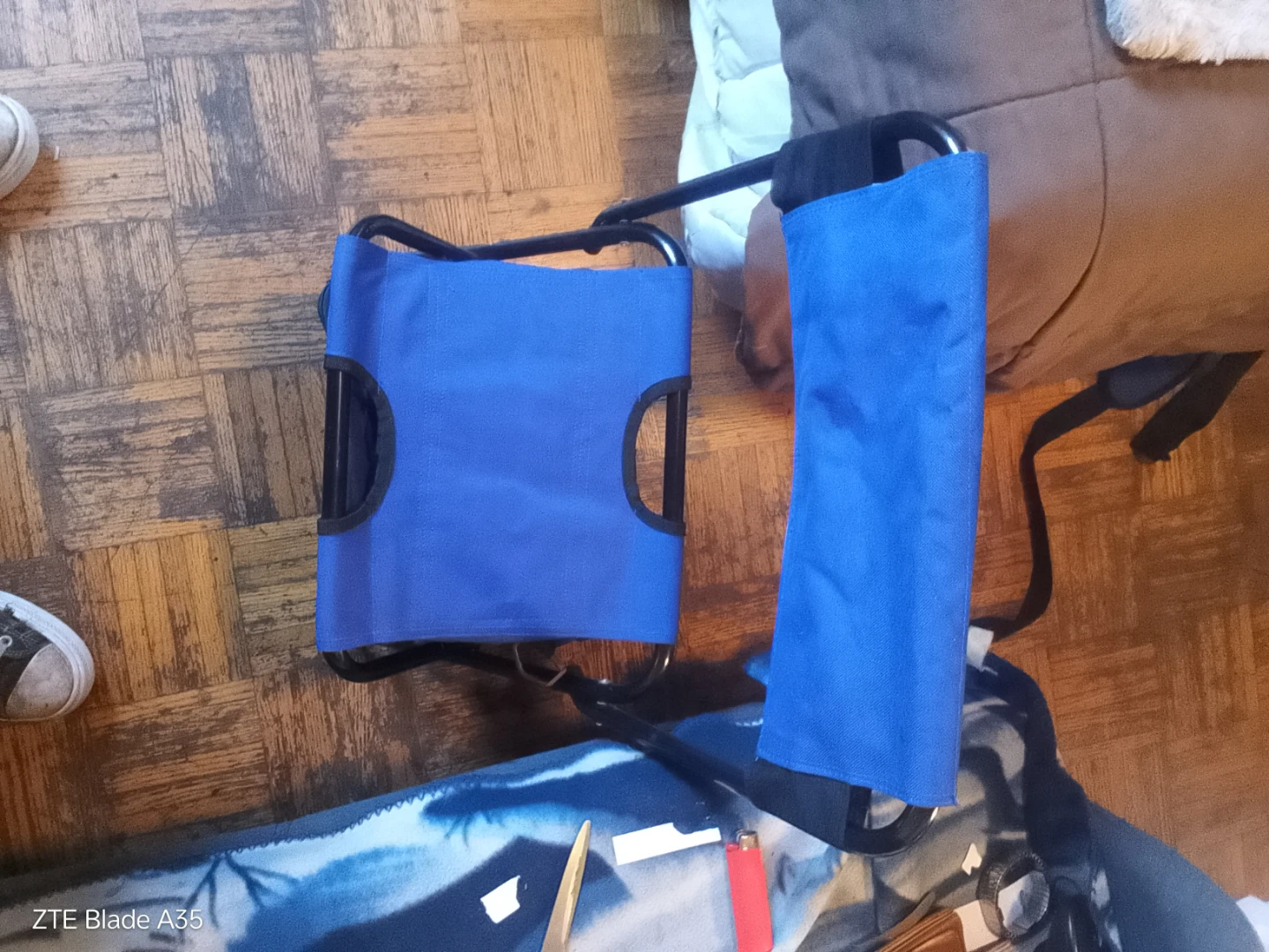 Blue Folding Camping Chair with Storage Bag - photo 4