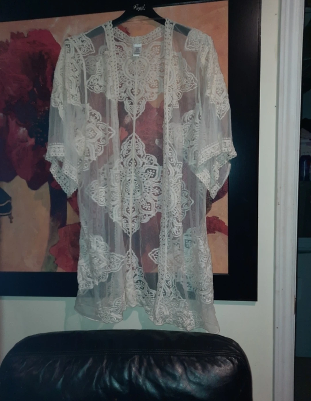 NWT Cream Lace Embroidery Kimono Cover-Up 2XL-3XL - photo 2