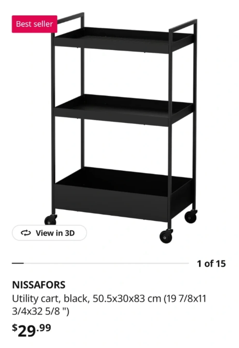 IKEA NISSAFORS Utility Cart - photo 2