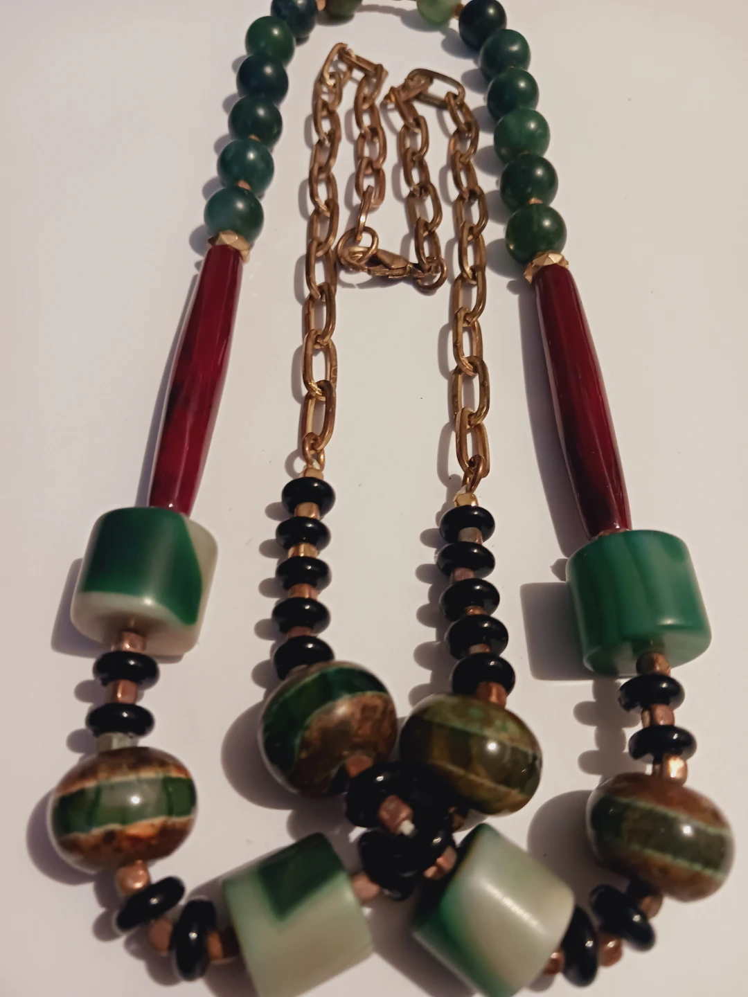 Gorgeous Unique Long Beaded Gemstones Necklace