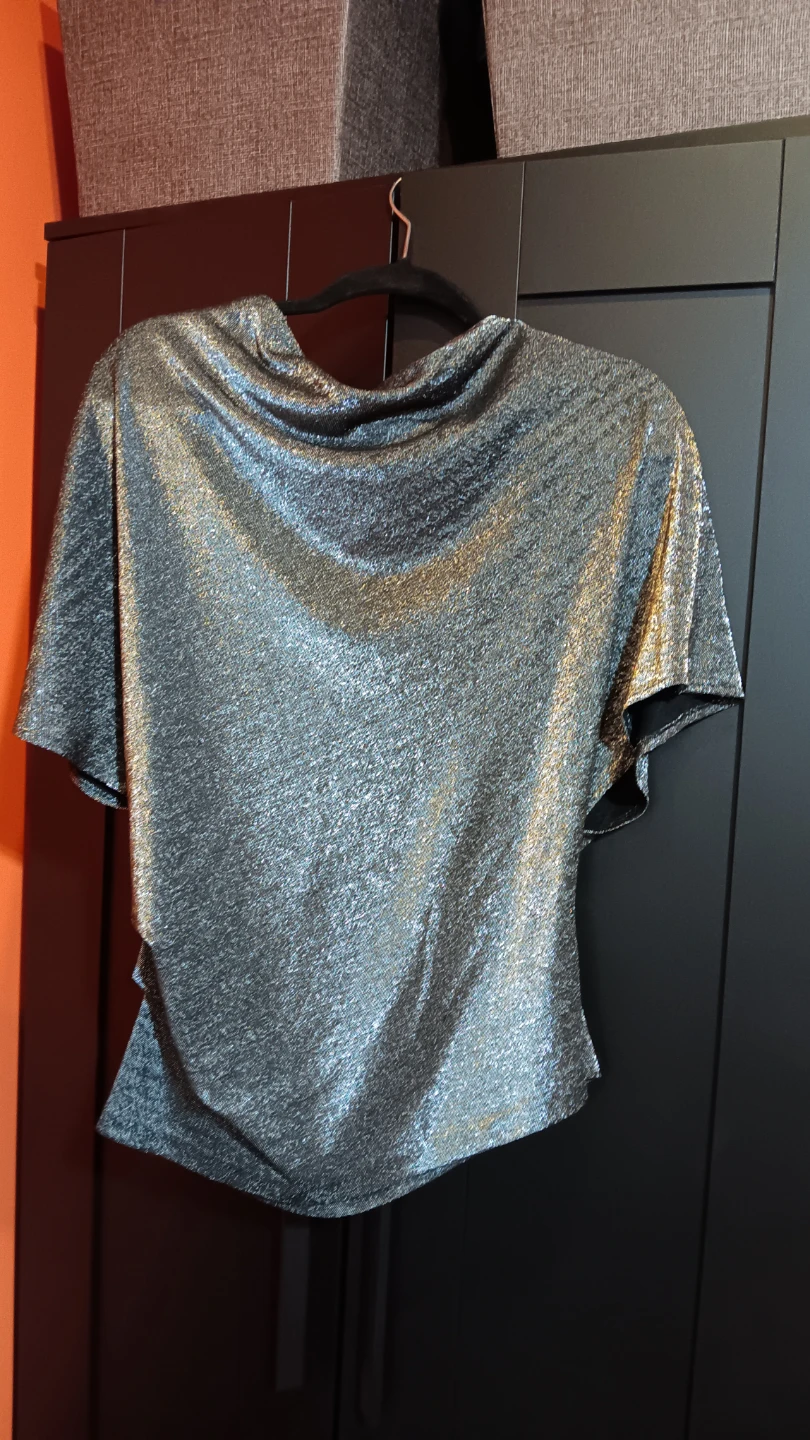 Judith & Charles Silver Sparkle Dolman Top Size 6