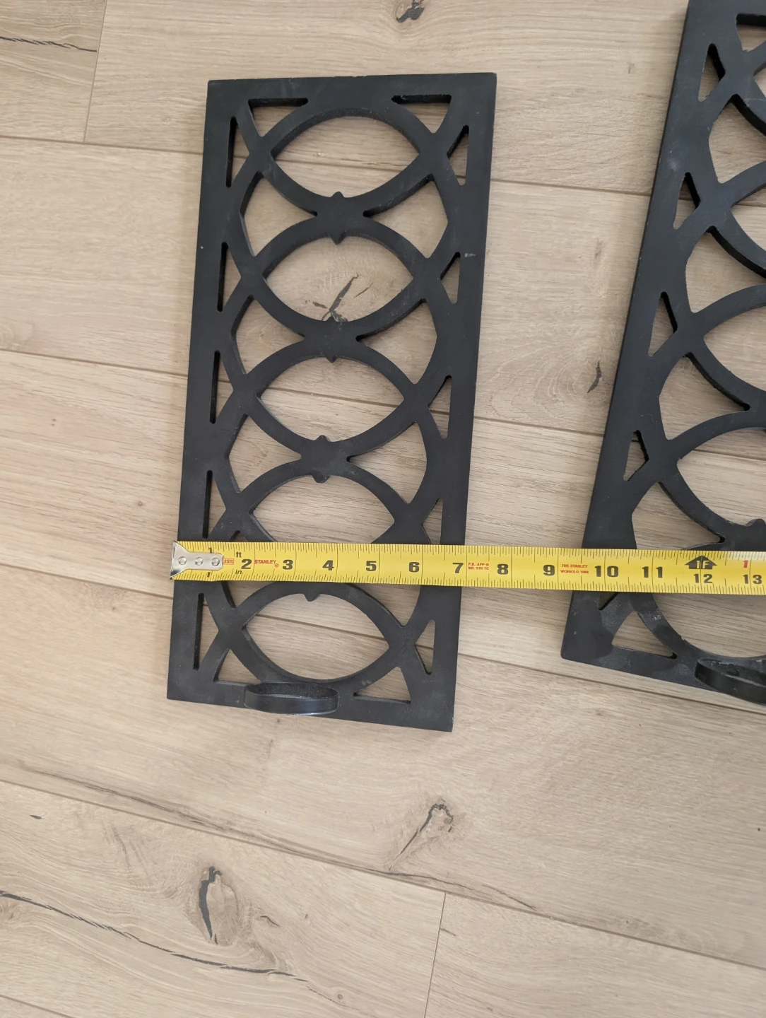 Set of 2 Black Geometric Candle holding Wall Sconces - photo 2
