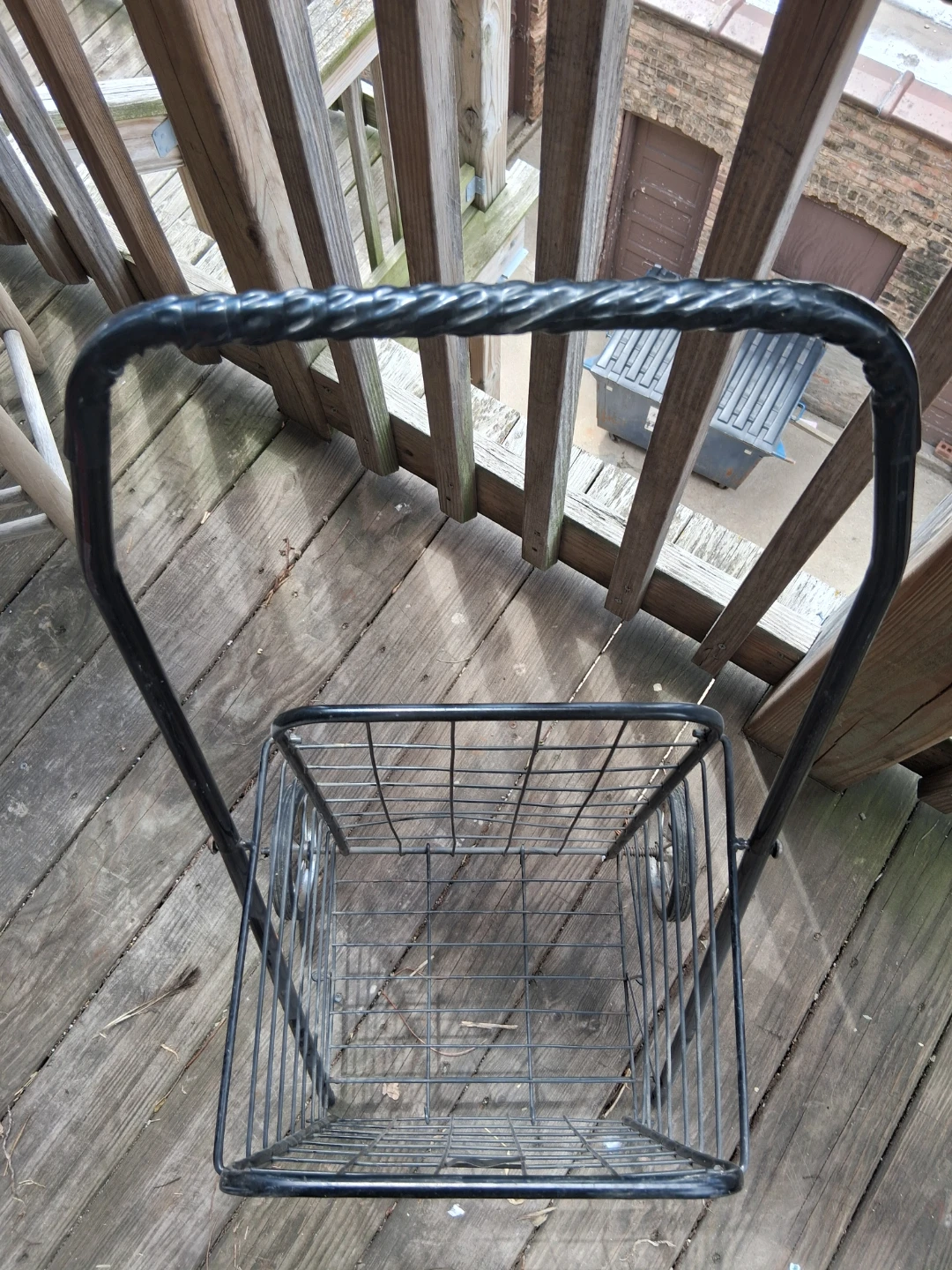 Black Metal Shopping Cart with Wheels