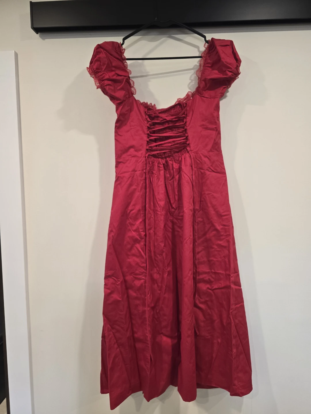 Red Satin Milkmaid Corset Dress - photo 2