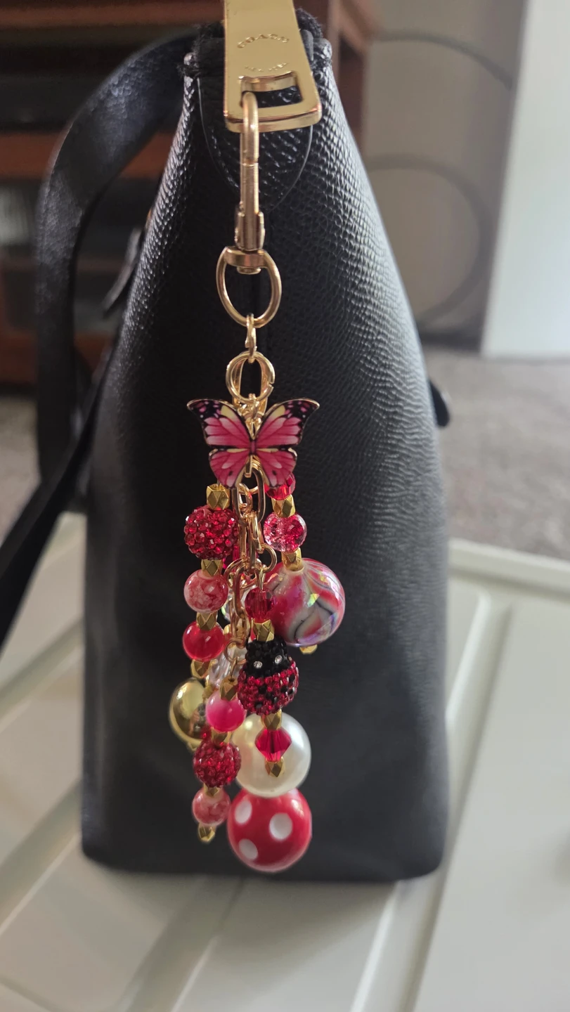Charming Beaded Keychains with Butterfly Charms - photo 2