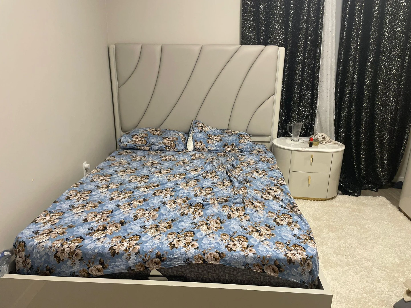 Set of Dresser, Bed frame, and Nightstand