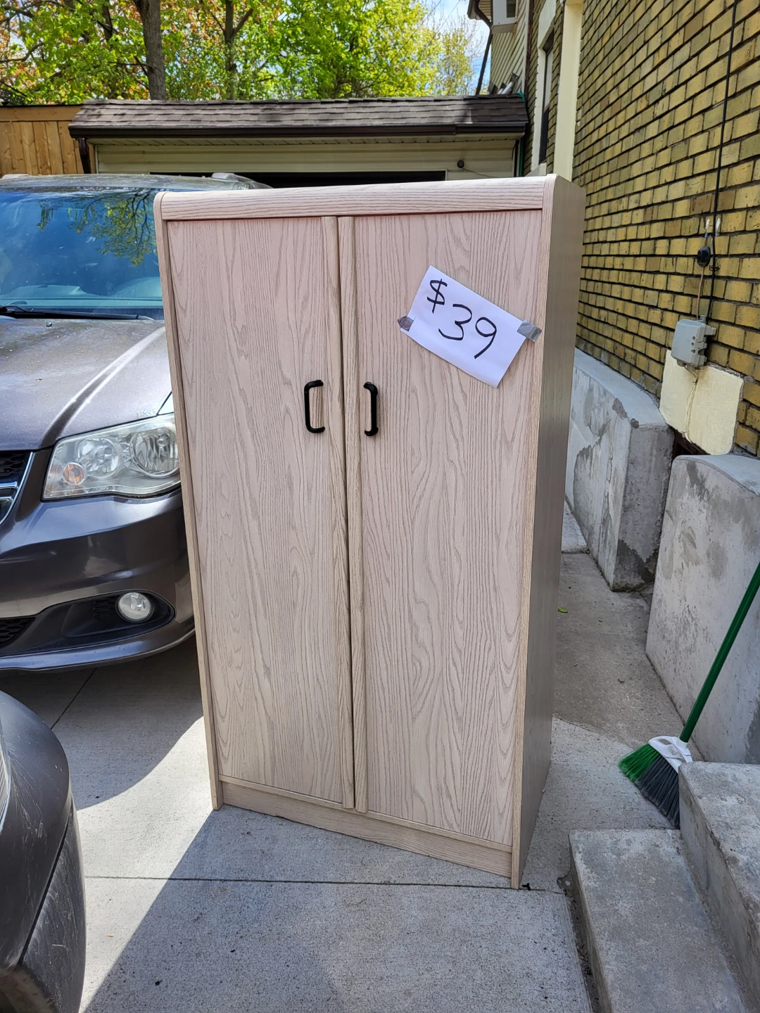 Light Wood Two-Door Storage Cabinet
