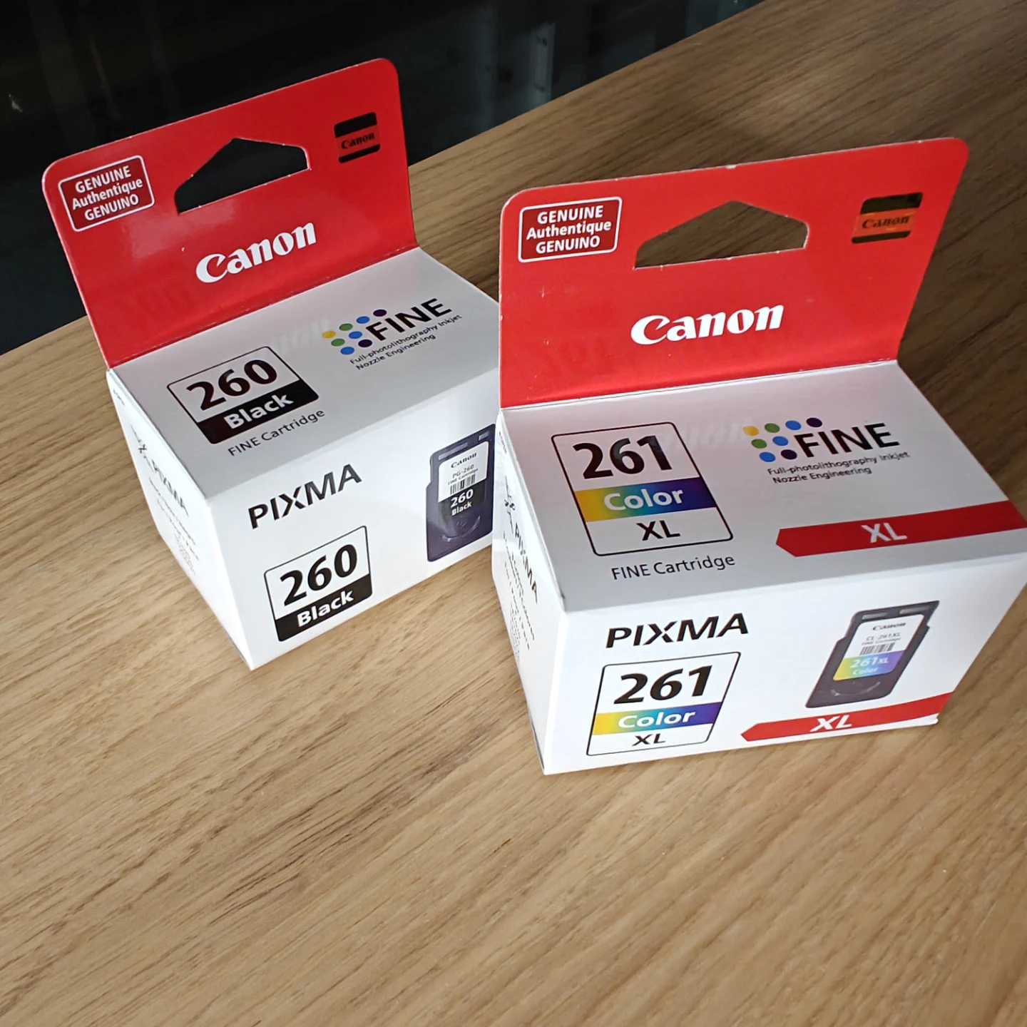 Canon PIXMA 260 Black & 261 XL Color Ink Cartridges
