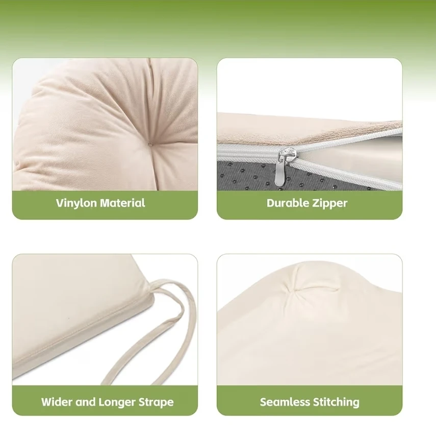 *NEW* Glider Chair Cushion Set with Ottoman - Beige - photo 3