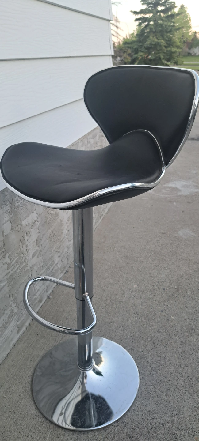 Black Adjustable Bar Stool - photo 2