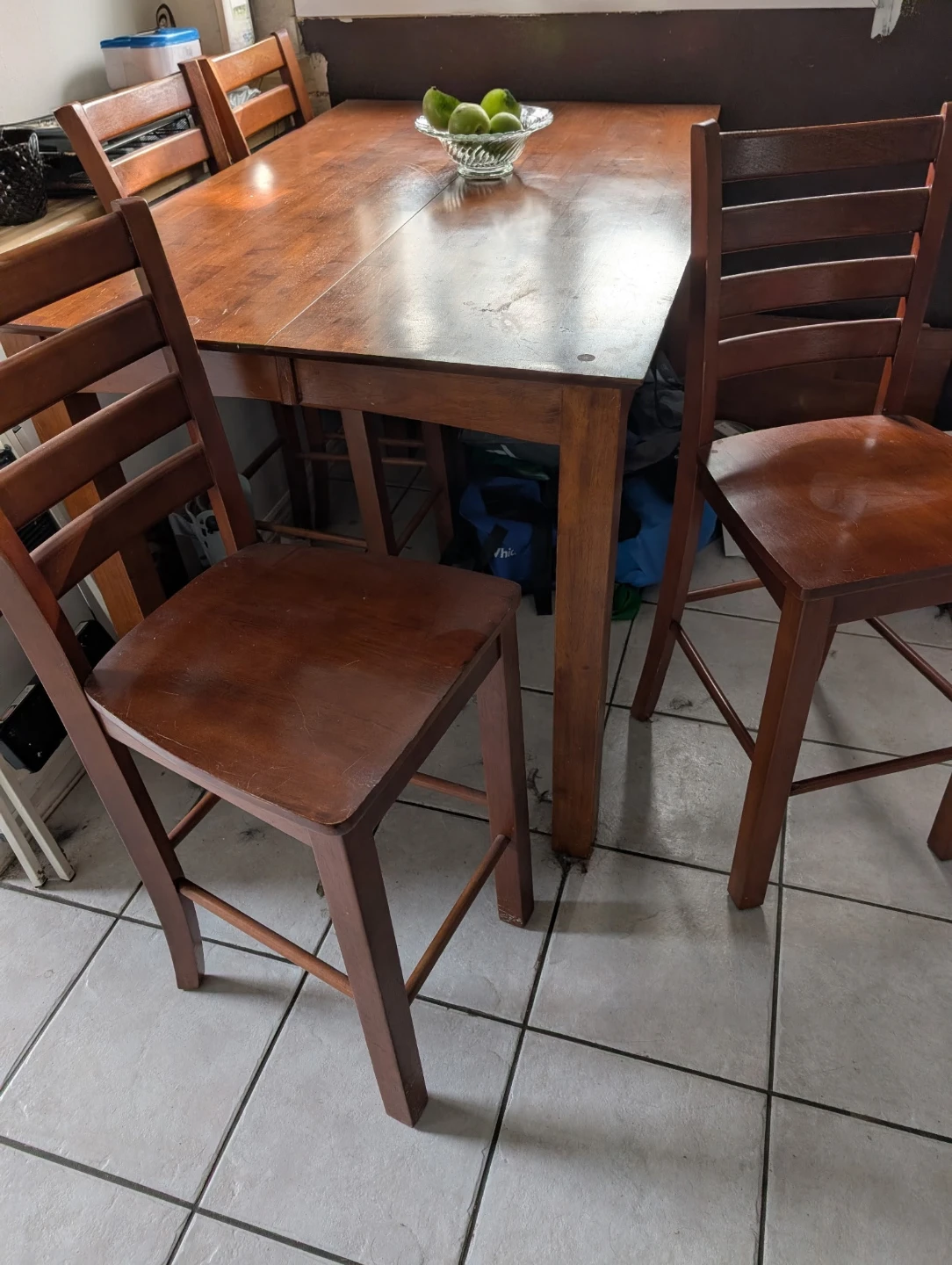 Wooden Dining Table and 4 Chairs Set
