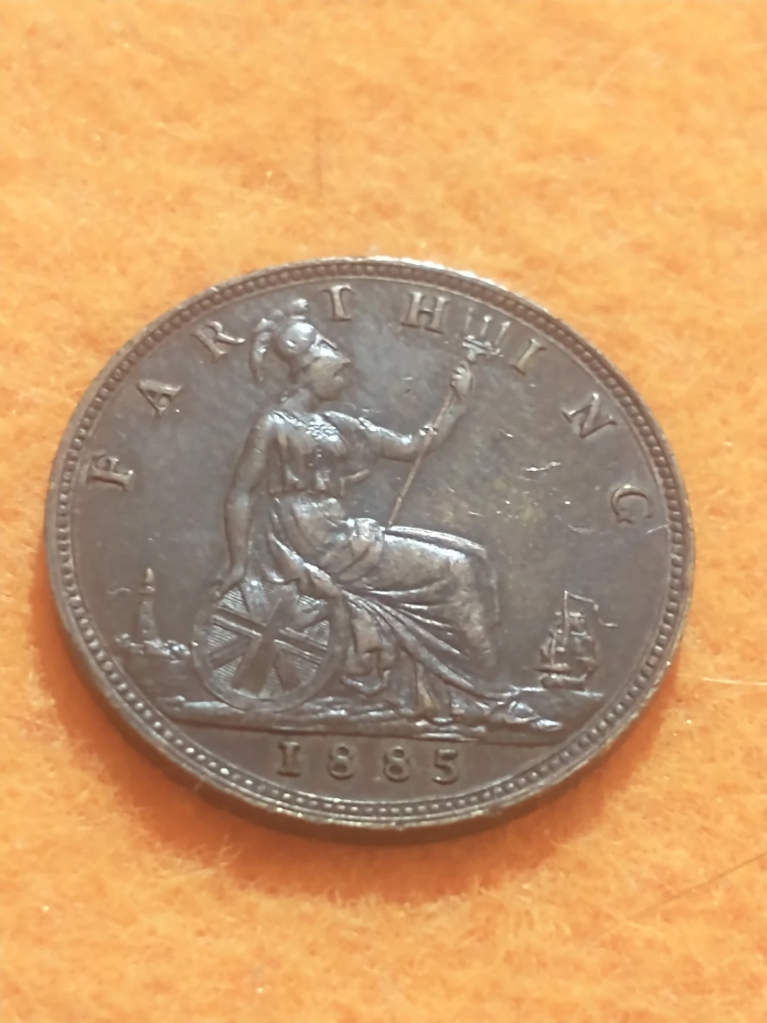 1885 English Farthing Coin