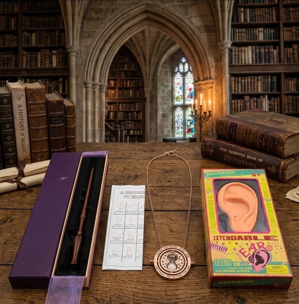 Harry Potter Collectibles - Hermione Wand, Time Turner, Ear
