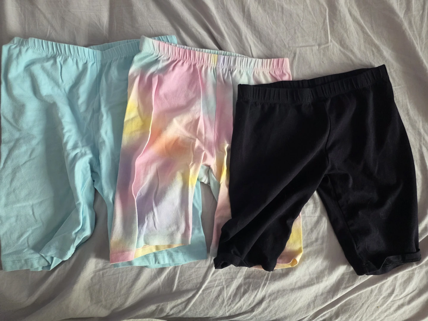 Kids Bike Shorts - 3 Pack (Blue, Tie-Dye, Black)