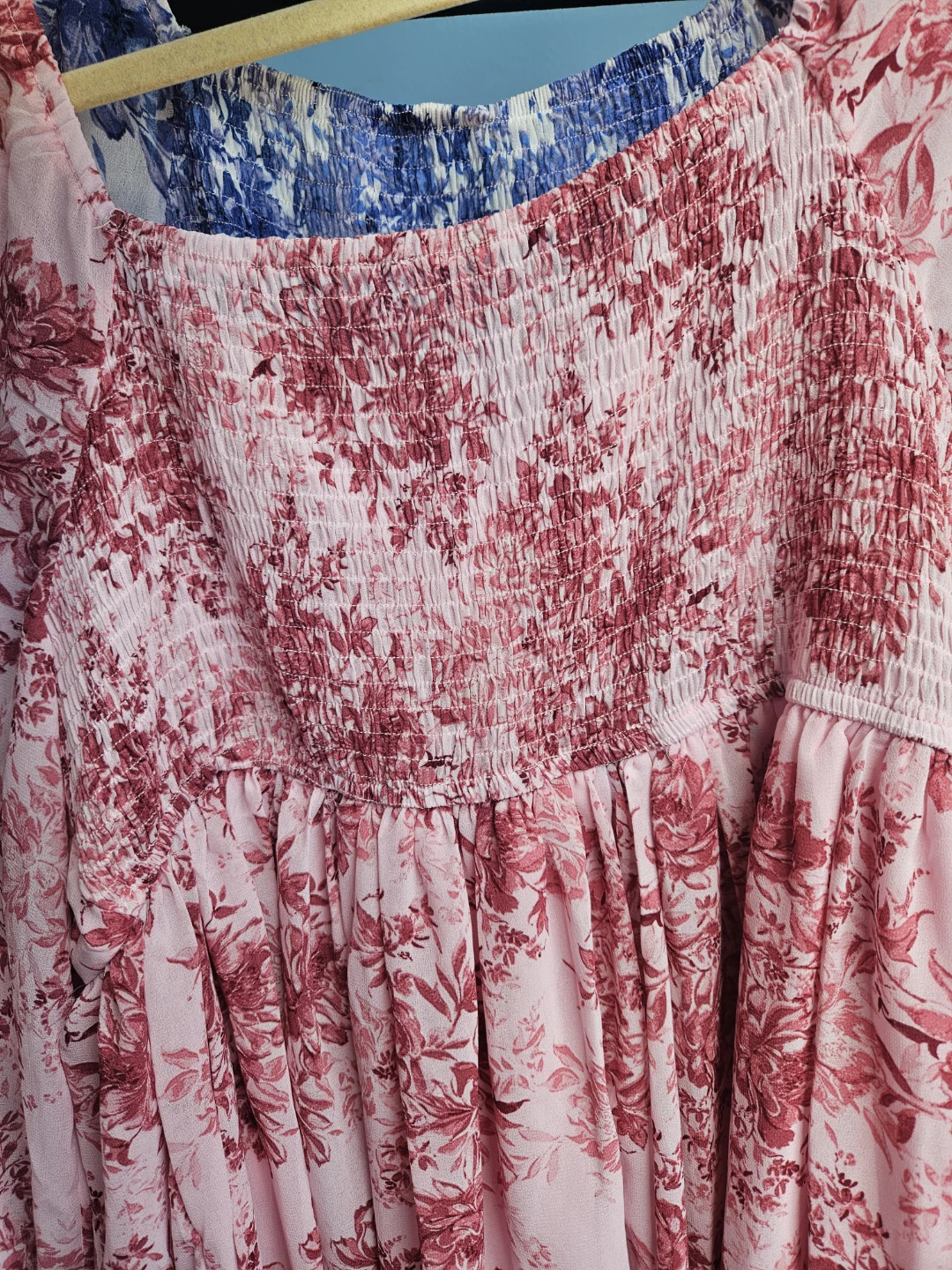 Pink and Blue Floral Smocked Dress - photo 5
