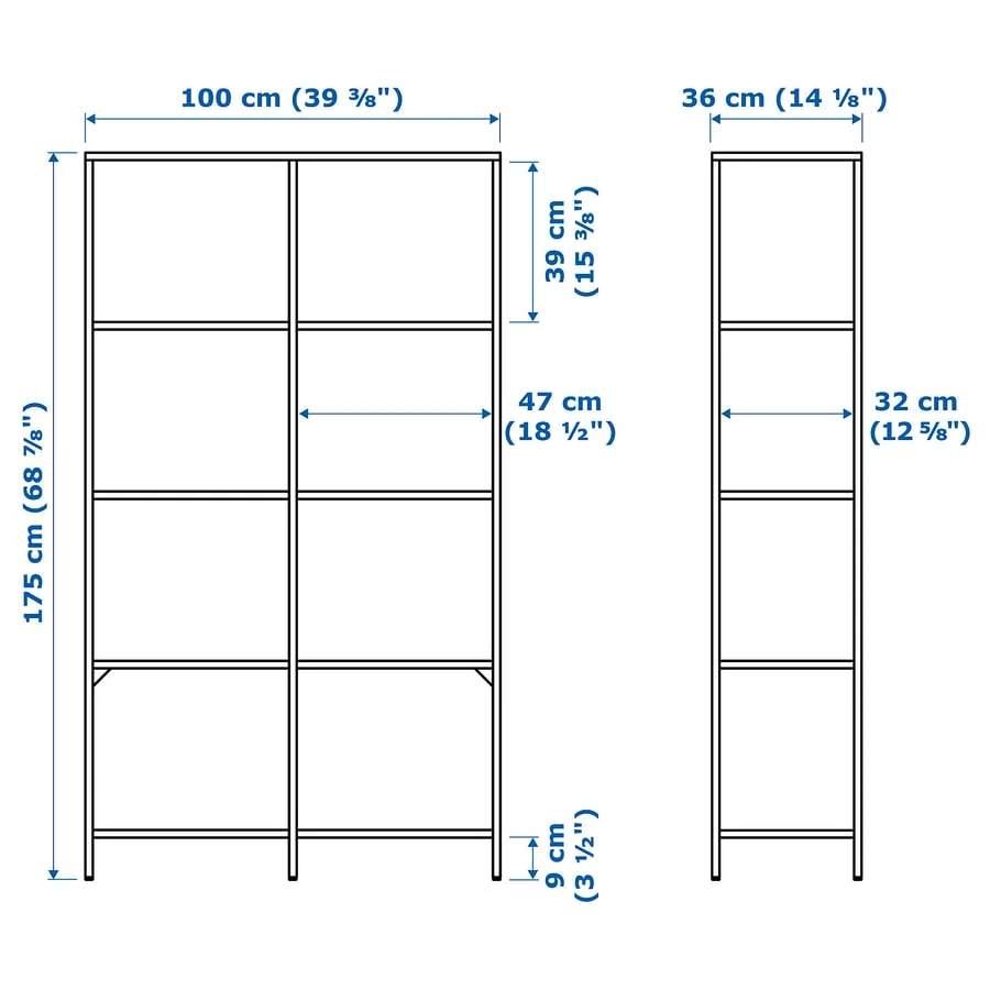 Ikea Vittsjo - Black Metal Bookshelf with Glass Shelves - photo 3