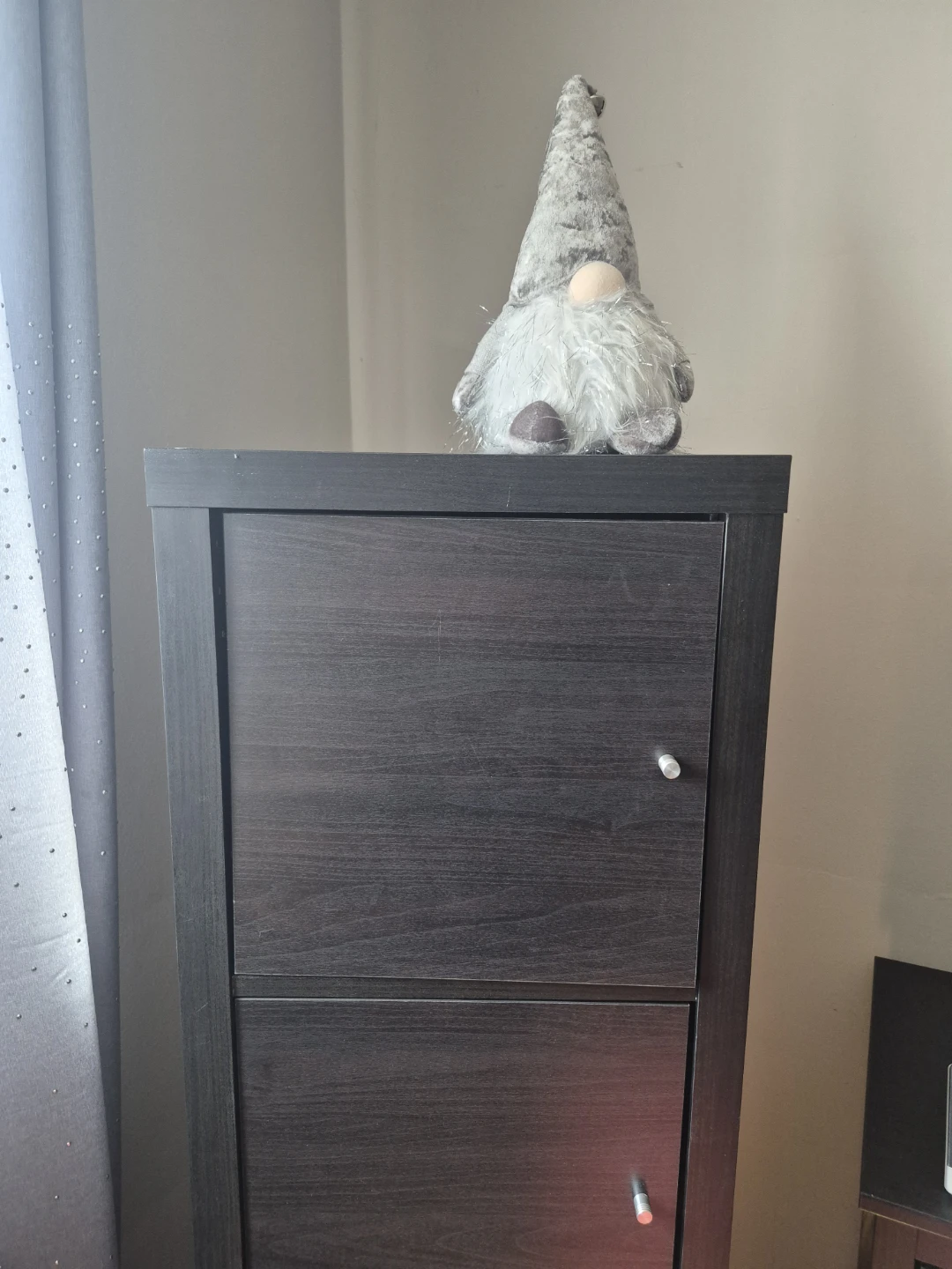 Dark Wood Tall Storage Cabinet with 4 Doors - photo 2
