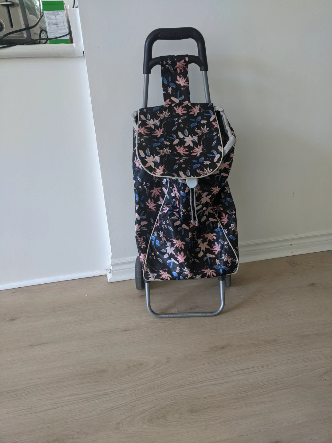Floral Rolling Shopping Cart