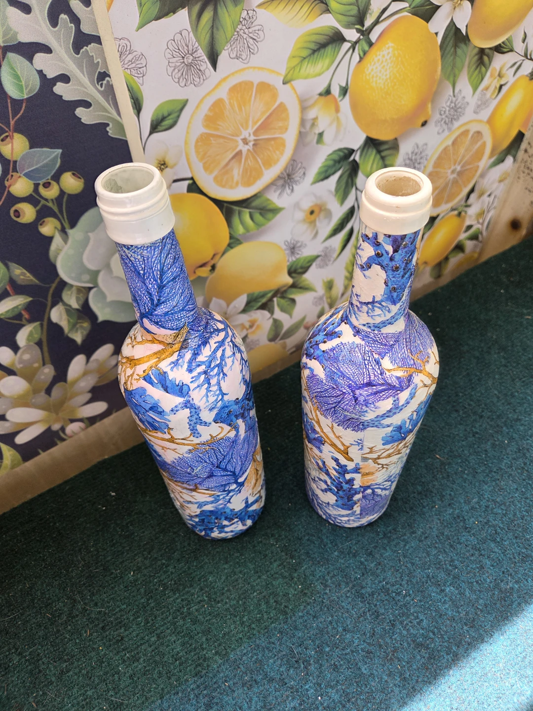 Decorative Bottles Set - Blue Coral Design - photo 3