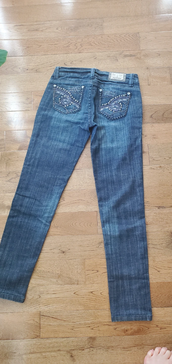 LA Idol Low Rise Skinny Jeans - White & Blue - photo 4