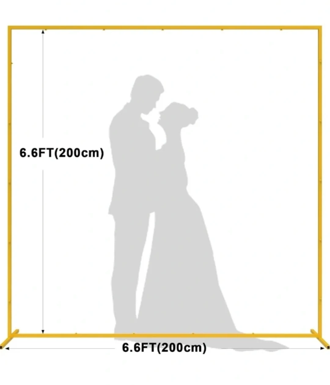For Rent - Gold Metal Arch Square Backdrop Stand 6.6FT × 6.6FT - photo 3