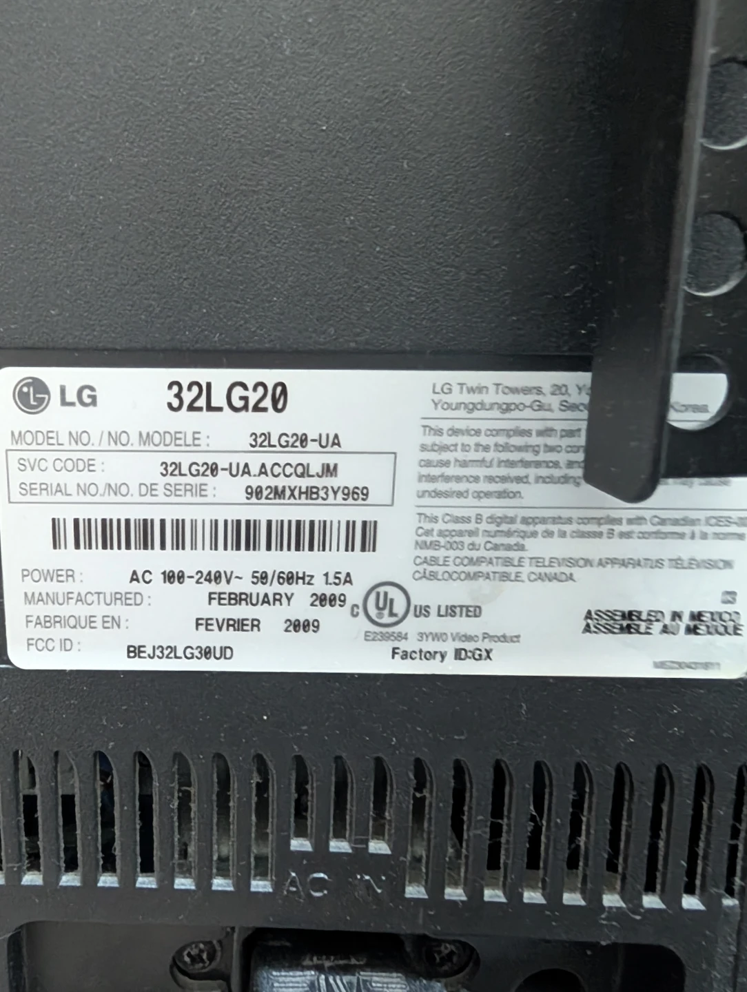 LG 32" 32LG20-UA Television - photo 4