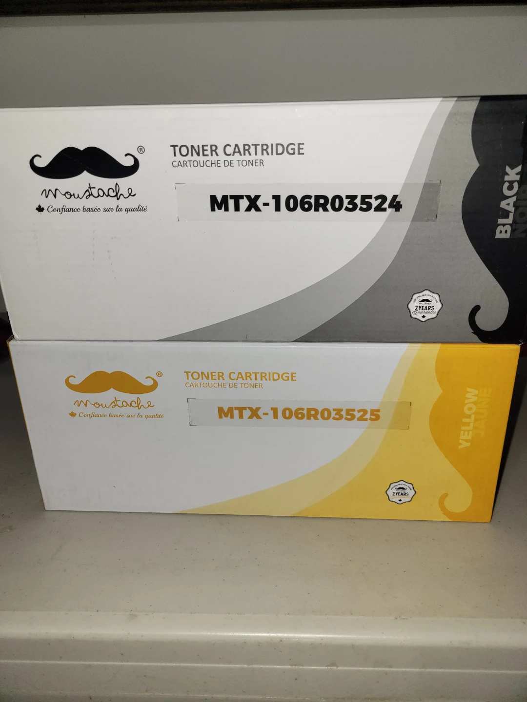 Moustache Toner Cartridges - Black and Yellow