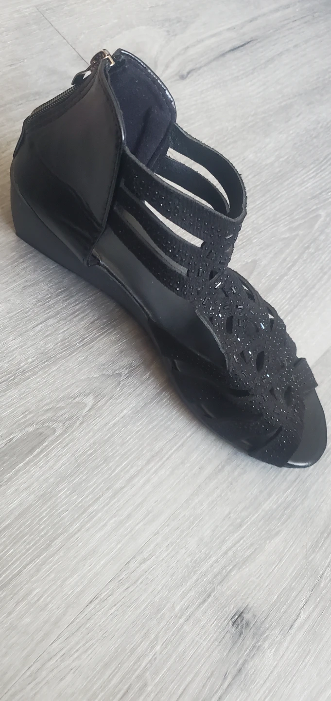 Black Embellished Gladiator Sandals - photo 2