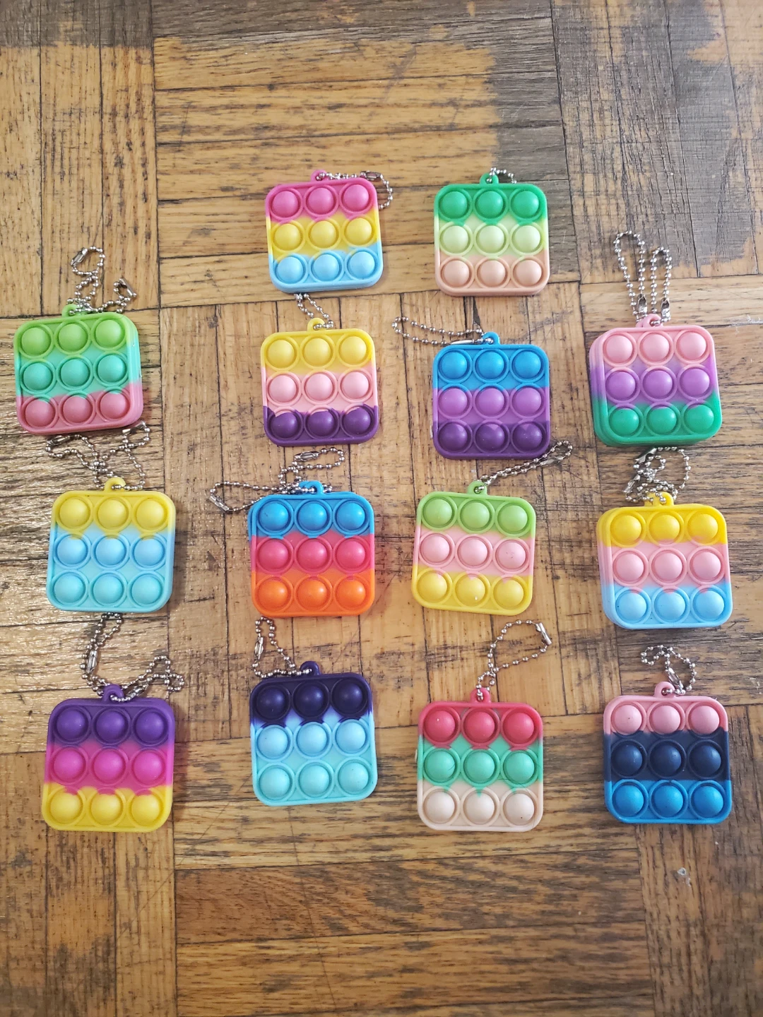 Mini Pop It Fidget Toy Keychains