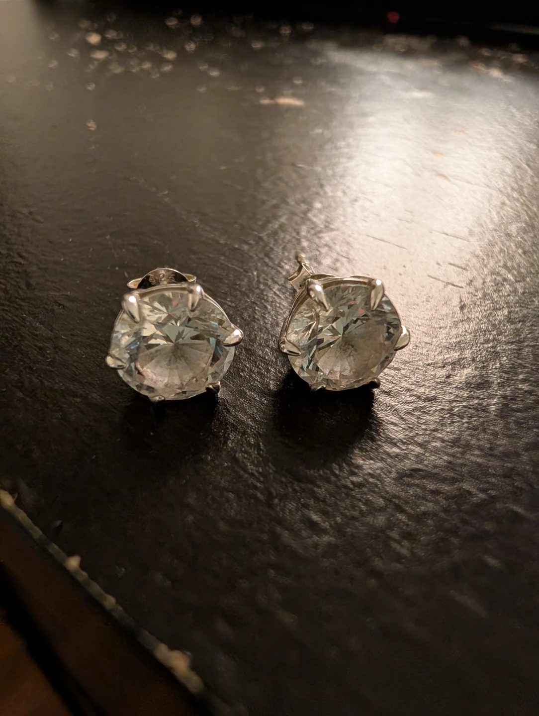 Sterling Silver 925 Stud Earrings with Clear Stones - photo 2