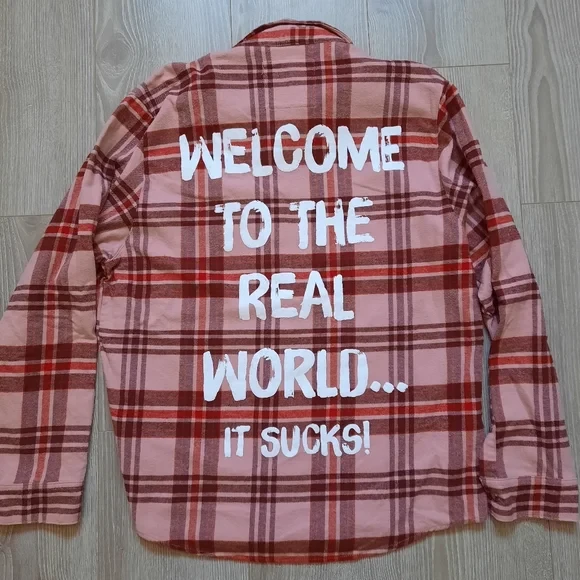 Friends Plaid Flannel Shirt Size L