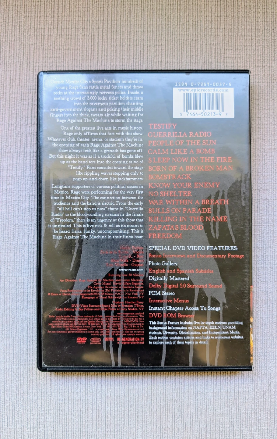 Rage Against the Machine The Battle of Mexico City DVD Movie - photo 2