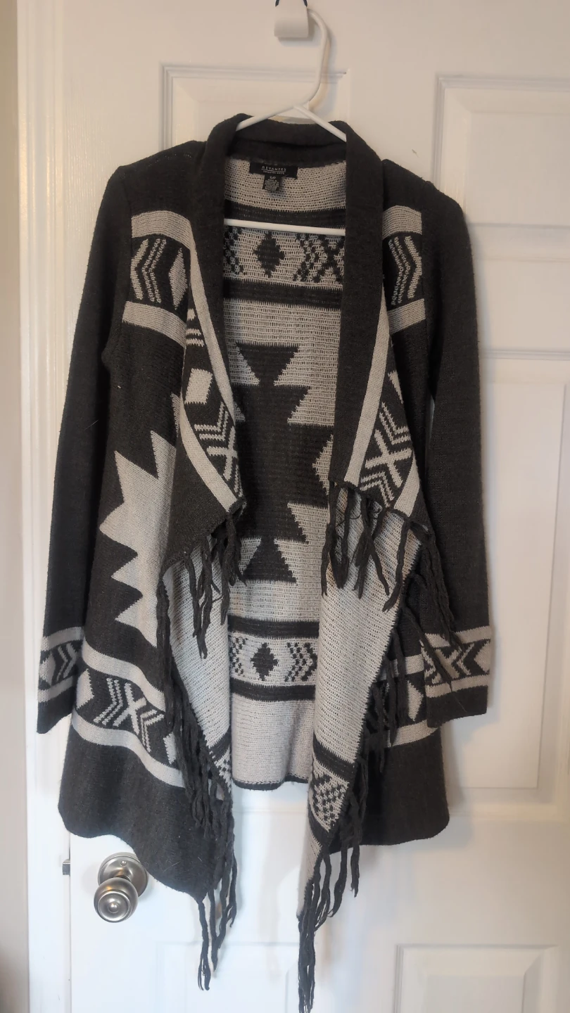 Revamped Open Front Cardigan with Fringe