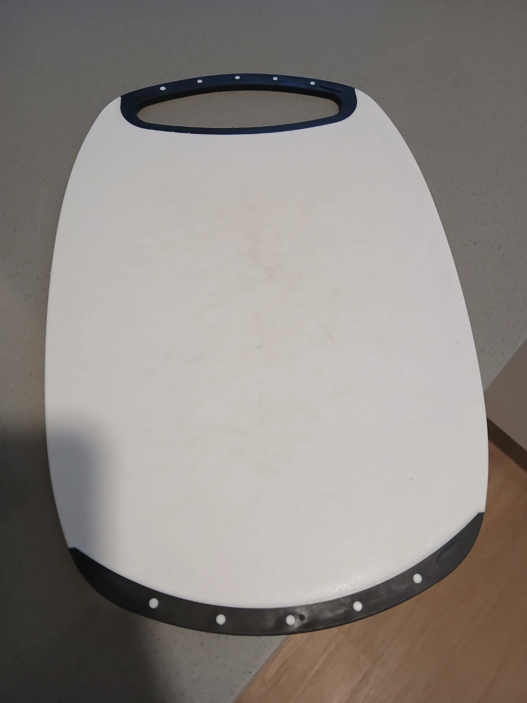 White Cutting Board with Black Trim